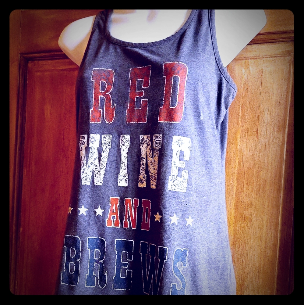 Red, Wine, Beer tanktop